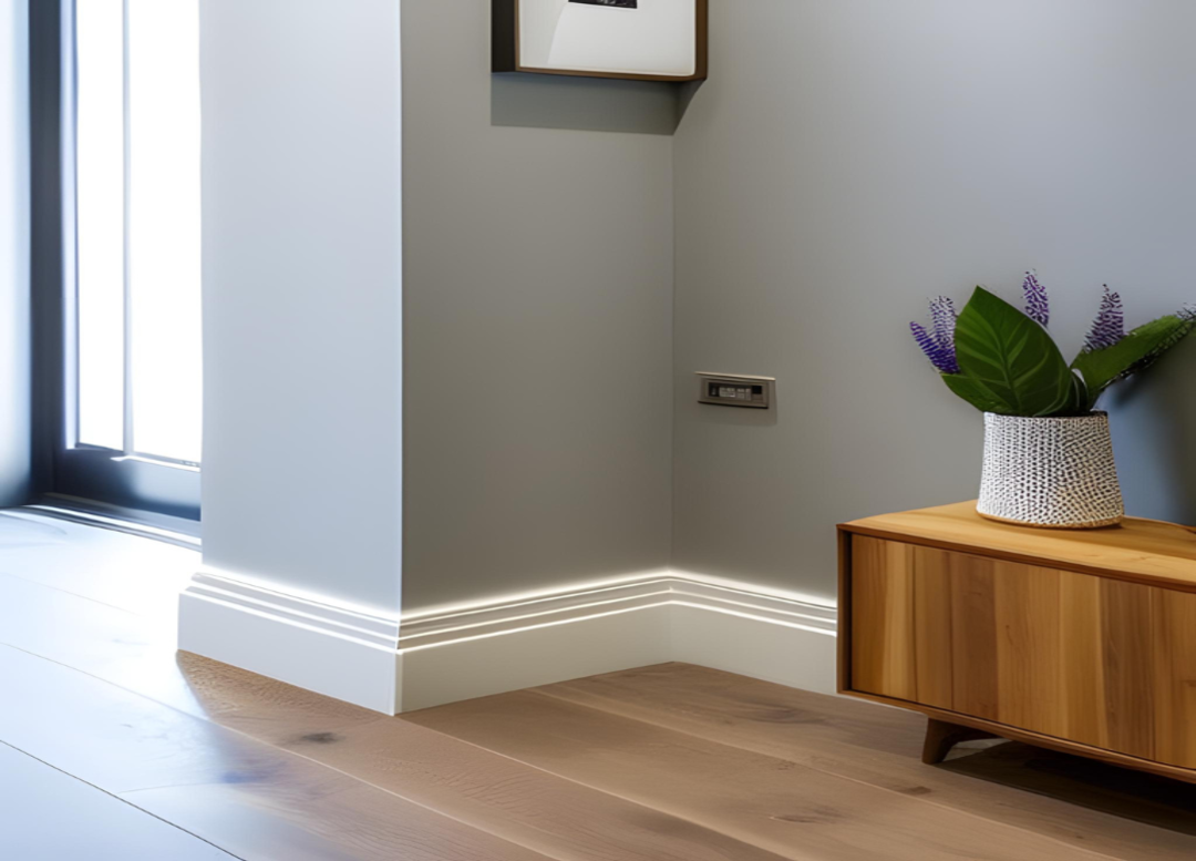 white skirting board